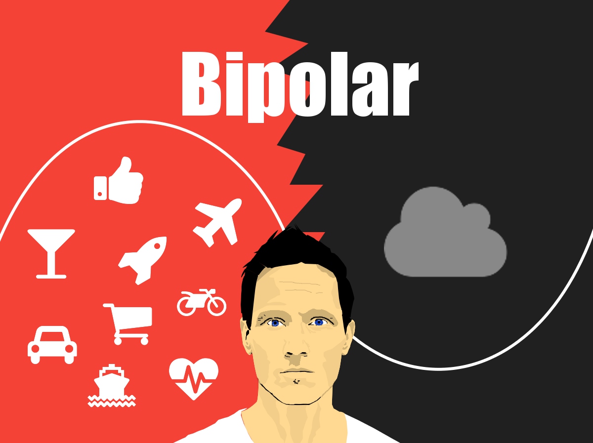 Illustartion Mann Bipolare Affektive Störung